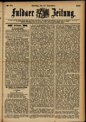 Ausgabe vom Dienstag, den 25. September 1888.