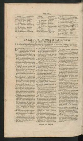 Catalogus Librorum Latinorum Novi Bibliopolii Halensis ...