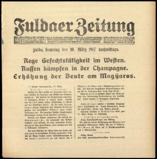 Ausgabe vom Samstag, den 10. März 1917.