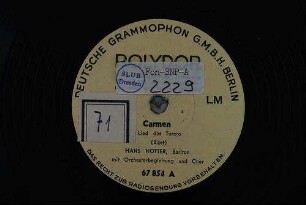 Carmen : Lied des Torero / (Bizet)