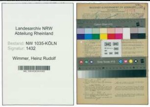 Entnazifizierung Heinz Rudolf Wimmer , geb. 26.04.1903 (Ingenieur)