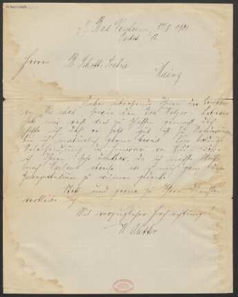 Brief an B. Schott's Söhne : 17.08.1901