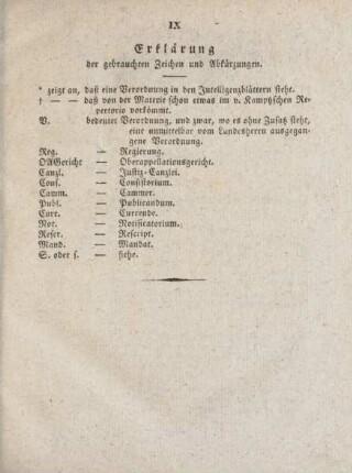 Erklärung der gebrauchten Zeichen und Abkürzungen