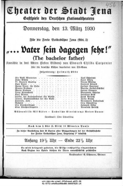 "... Vater sein dagegen sehr!" (The bachelor father)