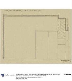 St. Louis, Sommersitz eines Kunstfreundes auf der internationalen Ausstellung, Teezimmer, Raum 23, Aufriss der Nordostwand