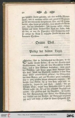 Dritter Theil, und Predigt des dritten Tages
