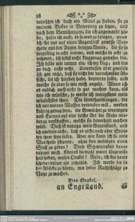 Das Orakel an Engelland