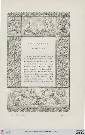 3. Pér. 6.1891: Le Dionysos de Praxitèle