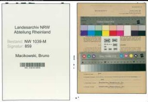 Entnazifizierung Bruno Macikowski , geb. 14.08.1901 ()