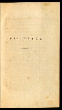 Die Wette.