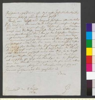 Brief von Zelter, Karl Friedrich an Goethe, Johann Wolfgang von