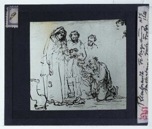 Rembrandt, Simeon mit dem Christuskind (Zeichnung) (Amsterdam AM)