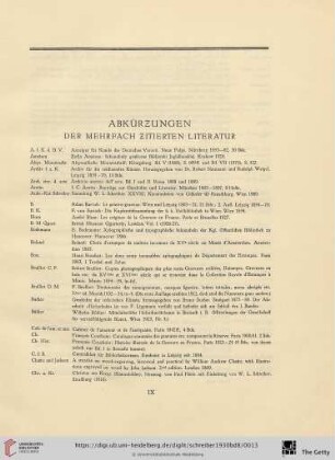 Abkürzungen der mehrfach zitierten Literatur