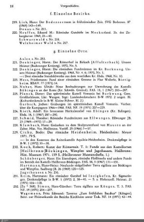g. Einzelne Orte