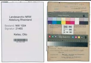 Entnazifizierung Otto Keilau , geb. 26.08.1894 (Postschaffner)