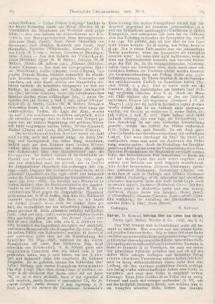 164-165 [Rezension] Furrer, Konrad, Vorträge über das Leben Jesu Christi