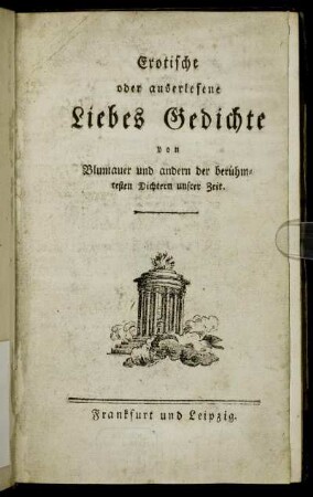 Erotische oder auserlesene Liebes Gedichte
