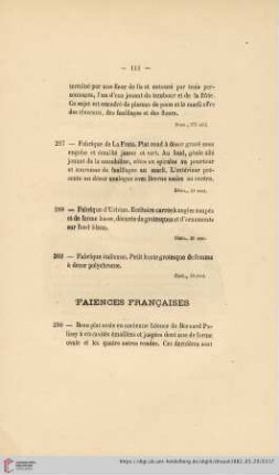 Faiences Francaises (Nr. 290 - 294)