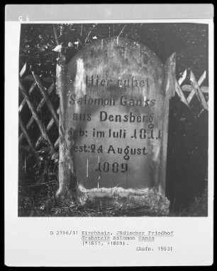 Grabstein für Salomon Ganss