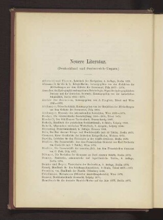 Neuere Literatur
