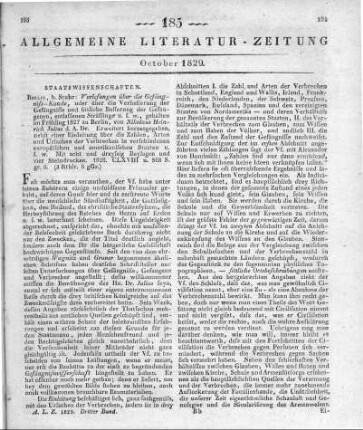 Julius, N. H.: Vorlesungen über die Gefängniß-Kunde. Oder über die Verbesserung der Gefängnisse und sittliche Besserung der Gefangenen, entlassenen Sträflinge u.s.w., gehalten im Frühlinge 1827 zu Berlin. Erweitert herausgegeben nebst einer Einleitung über die Zahlen, Arten und Ursachen der Verbrechen in verschiedenen europäischen und amerikanischen Staaten ... . Mit 38 Beilagen und 4 Steindrucken. Berlin: Stuhr 1828