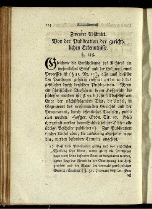 Zweyter Abschnitt. Von der Publication der gerichtlichen Erkenntnisse