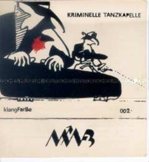 Selbstgefertigtes Cover für eine Kassette aus der Untergrund-Musikszene der DDR mit Aufnahmen der Gruppe "Kriminelle Tanzkapelle"