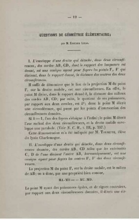Question de géométrie élémentaire.