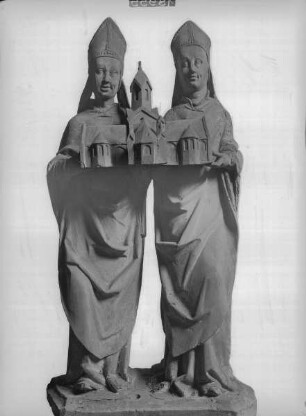 Sankt Monulph und Sankt Gondulph mit Kirchenmodell