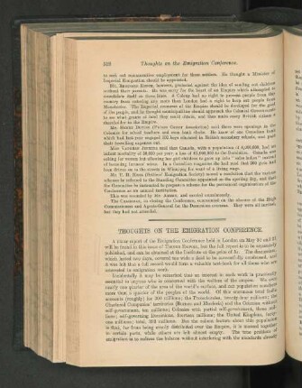 Thoughts On The Emigration Conference.