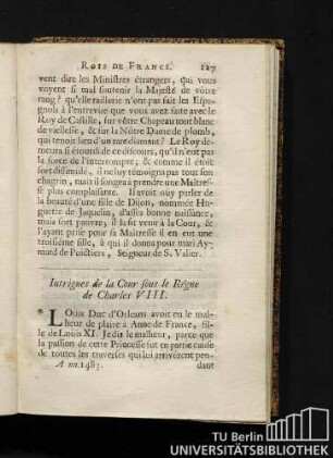 Intrigues de la Cour sous le Régne de Charles VIII.