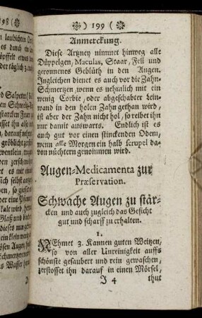 Augen-Medicamenta zur Praeservation