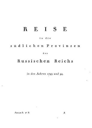 Reise in die südlichen Provinzen des Russischen Reichs