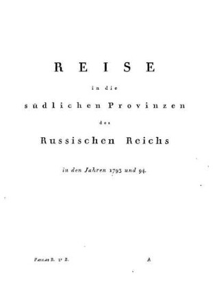 Reise in die südlichen Provinzen des Russischen Reichs
