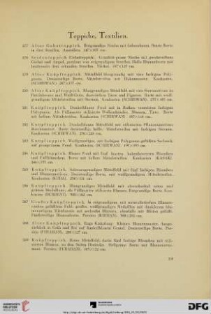 Teppiche, Textilien (Nr. 277-325)