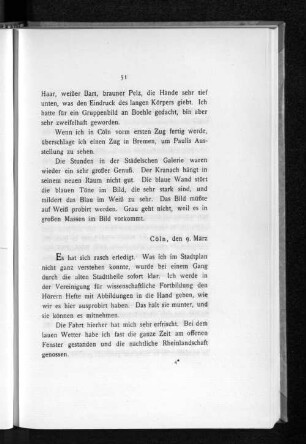 Cöln, den 9. März