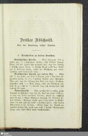 Dritter Abschnitt. Von der Bereitung kalter Bowlen.