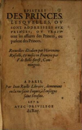 Epistres des Princes