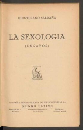 La sexología : (ensayos)