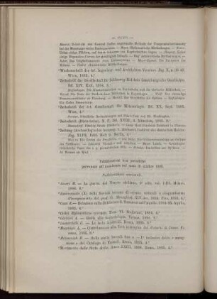 Pubblicazioni non periodiche pervenute all' Accademia nel mese di ottobre 1885.