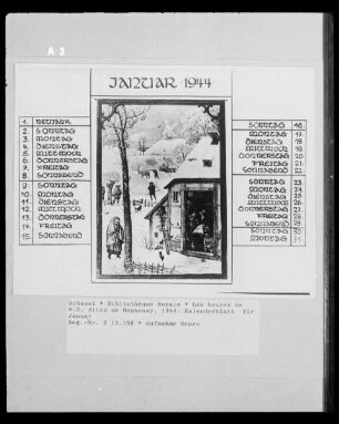 Les heures de N. D. dites de Hennessy, Kalenderblatt für Januar