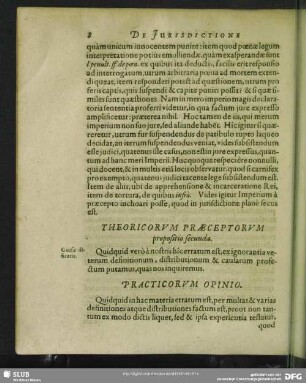 Theoricorum Praeceptorum propositio secunda