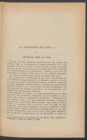 La educación del niño
