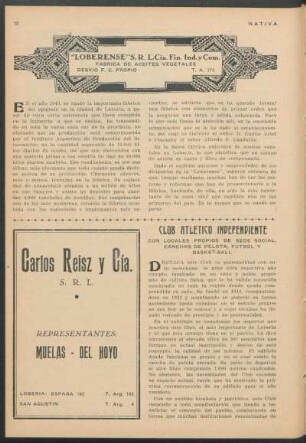 Club atlético independiente con locales propios de sede social, canchas de pelota, fútbol y basket-ball