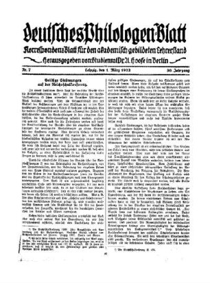 Geistige Strömungen auf der Reichsschulkonferenz