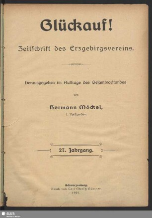 27.1907: Glückauf : Zeitschrift des Erzgebirgsvereins