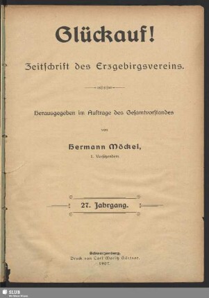 27.1907: Glückauf : Zeitschrift des Erzgebirgsvereins