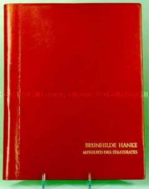 Protokollmappe des Staatsratsmitgliedes Brunhilde Hanke