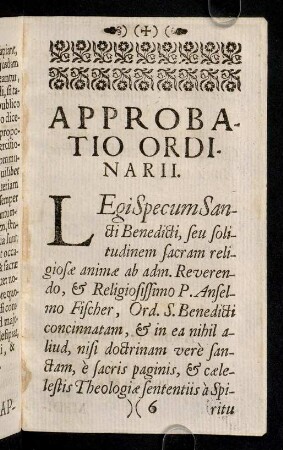 6r-6v, Approbatio Ordinarii