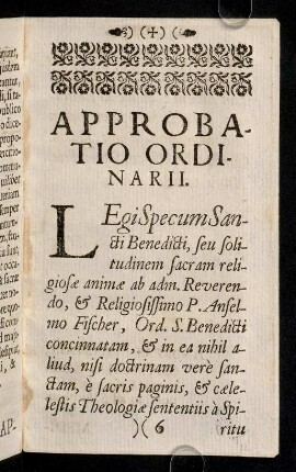 6r-6v, Approbatio Ordinarii